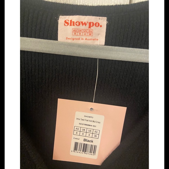 Irmia Twist Front Knit Midi Dress in Black - Picture 12 of 12